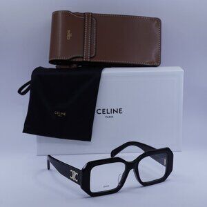Celine CL50155F 001 Square Eyeglasses 52mm – Shiny Black